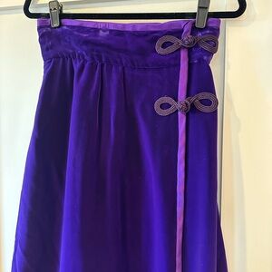 Vintage MALCOM CHARLES Velvet maxi skirt purple s/m